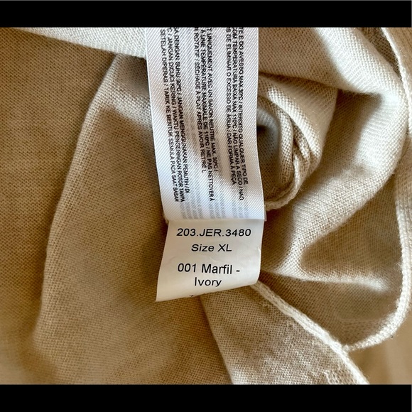 HOSS INTROPIA V-NECK IVORY SWEATER, XL but RUNS LIKE MEDIUM, GUC - Picture 8 of 10